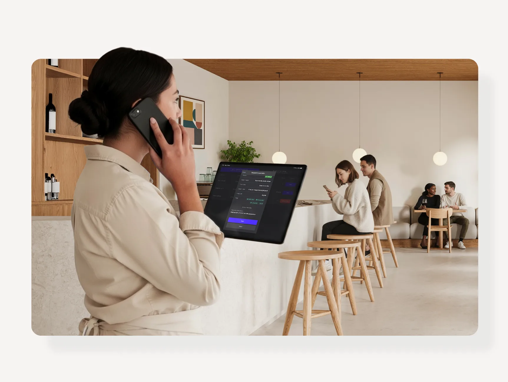 Lightspeed Reservations weergegeven op het kassasysteem.