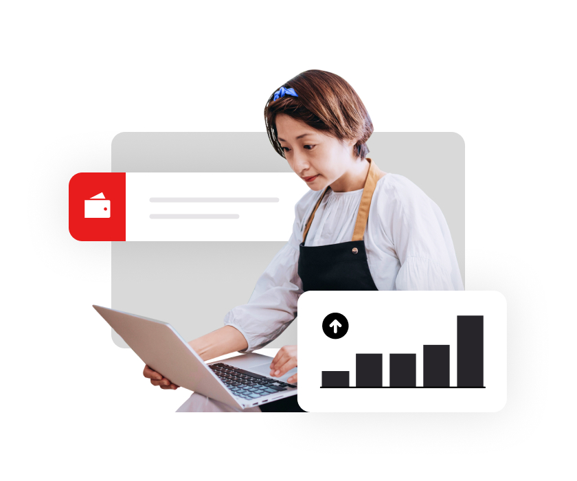 een winkeleigenaar die op haar winkel kassasysteem een voorschot aanvraagt met Lightspeed Capital