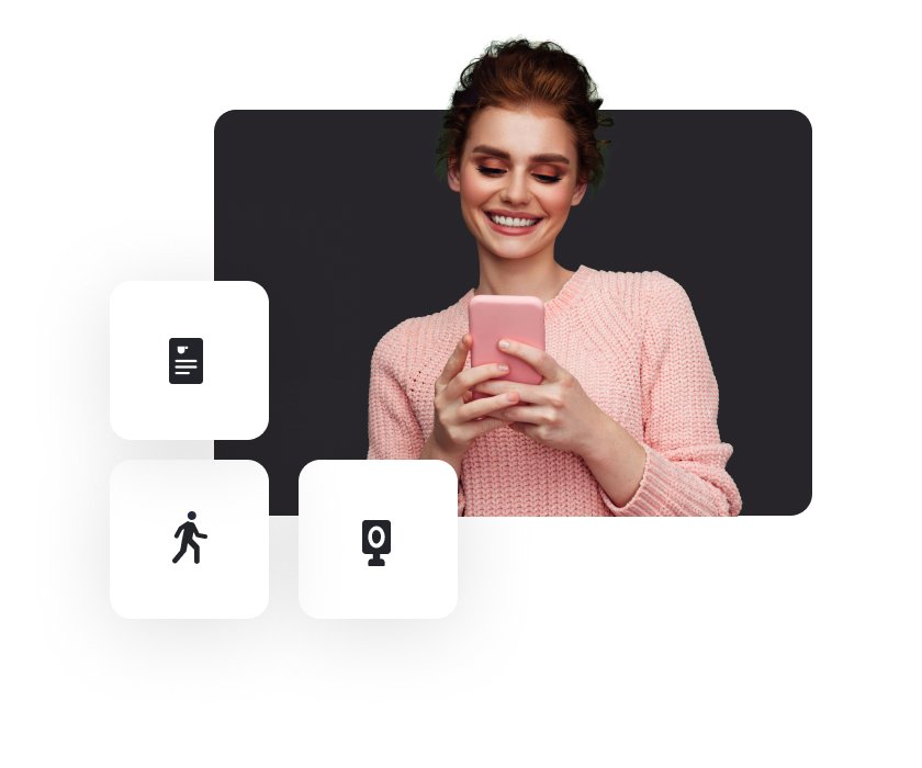 Vrouw met iPhone en bestelopties